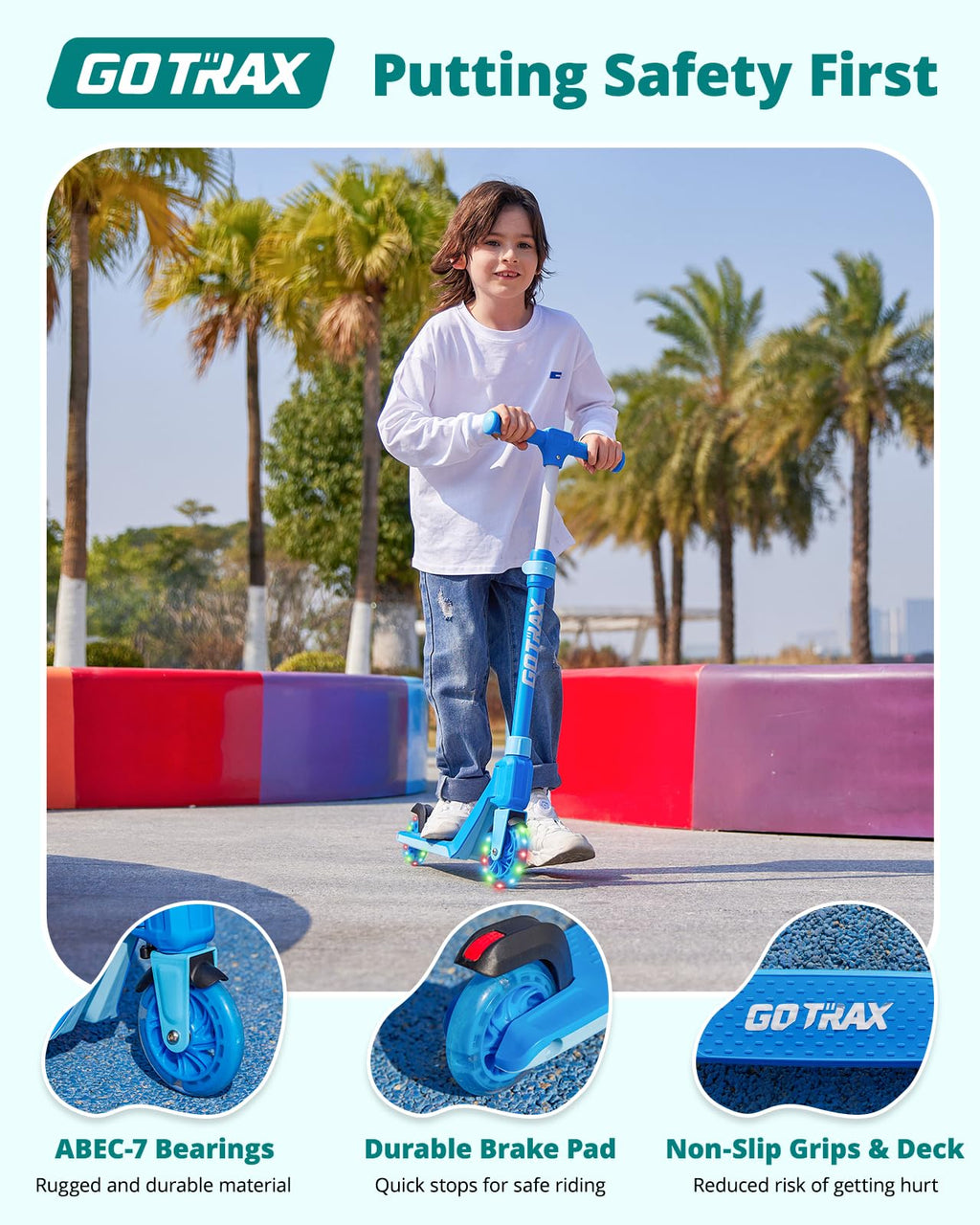 Kids Kick Scooter LED Light 2 Wheels M138