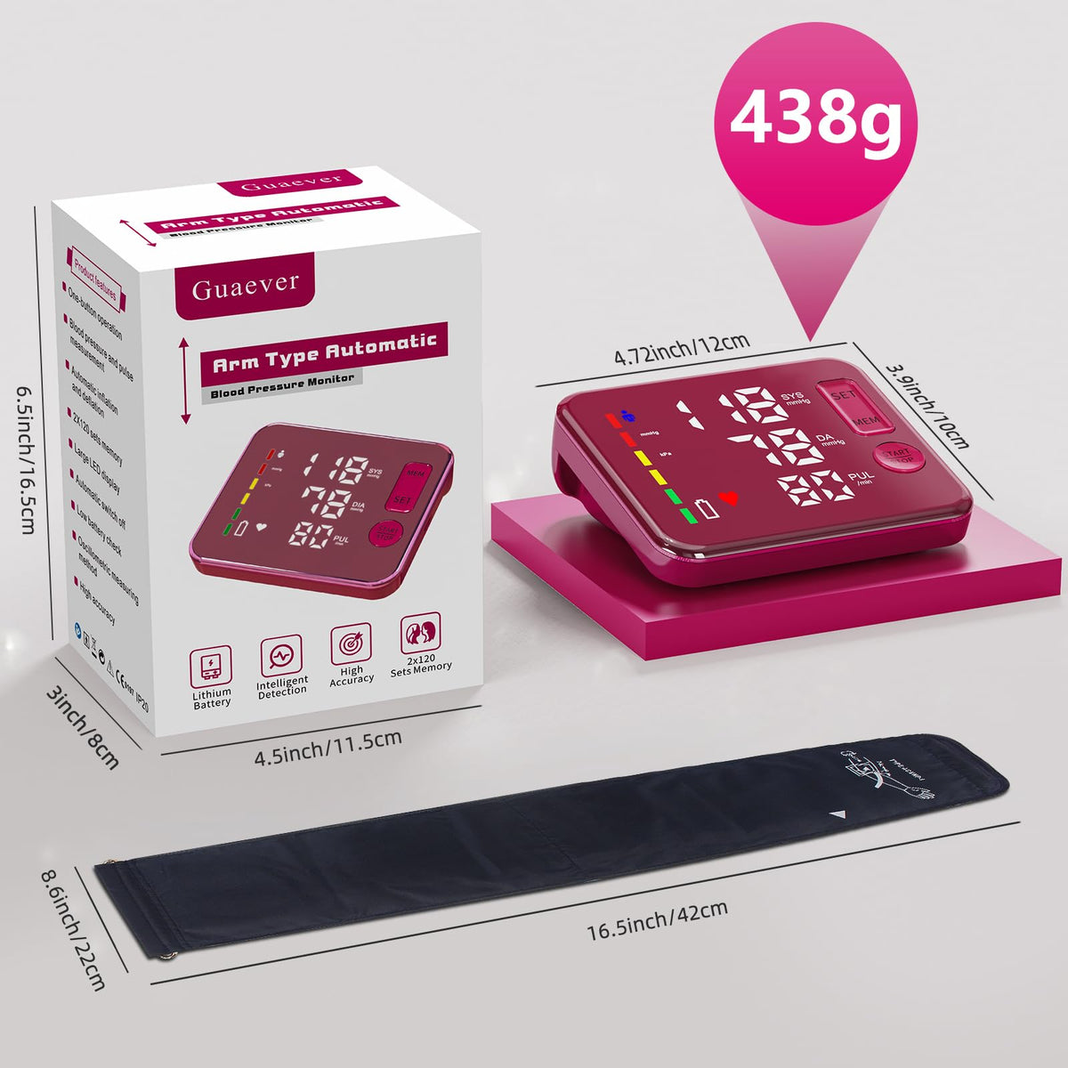 Blood Pressure Monitor Rechargeable Upper Arm S3331