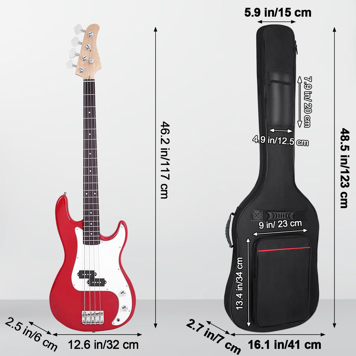 7mm Padding Waterproof Electric Bass Guitar Bag G6145