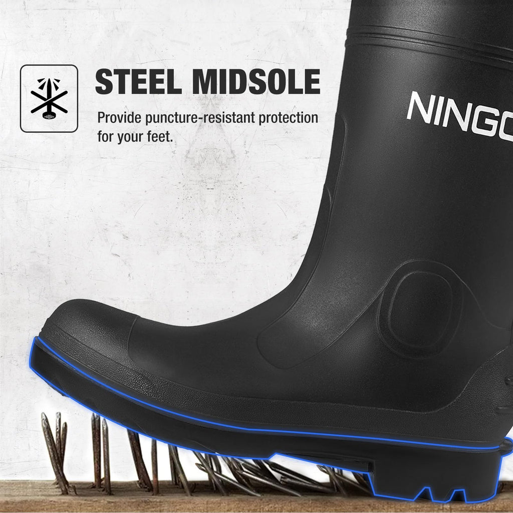 Men's Steel Toe Waterproof Rubber Boots D58098