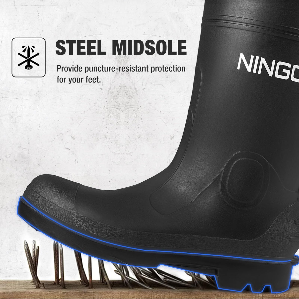 Men's Steel Toe Waterproof Rubber Boots D58098