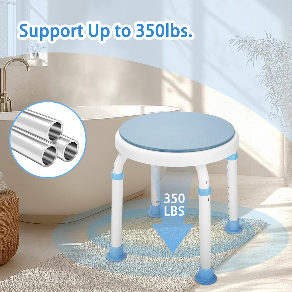 Foldable Adjustable Swivel Bath Seat Shower Chair Stool T862315