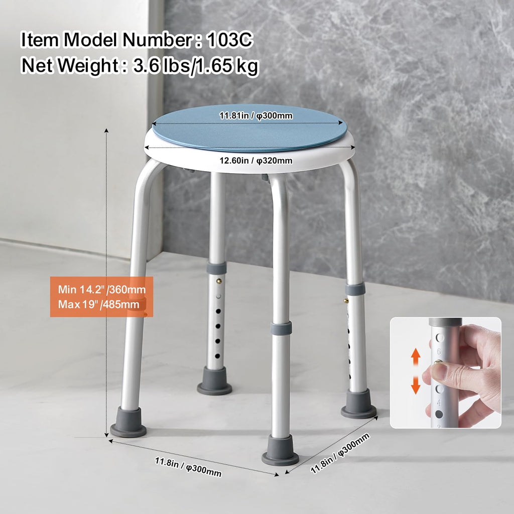 Adjustable Non-Slip Shower Chair 300 lbs Capacity A82140