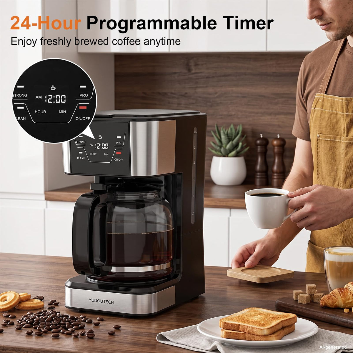 12-Cup Programmable Drip Coffee Maker J596