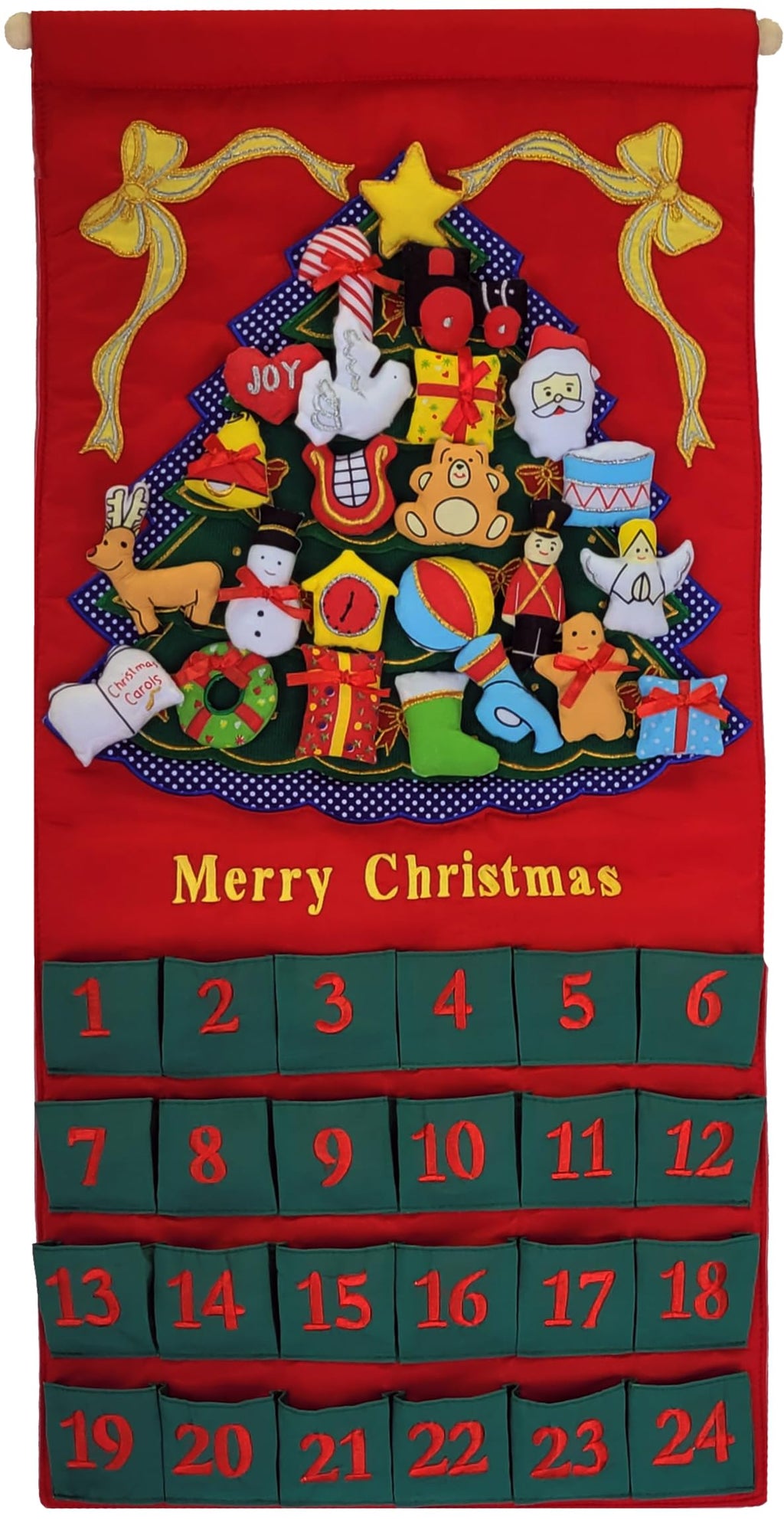 Christmas Advent Calendar with 24 Cloth Ornaments Z3326