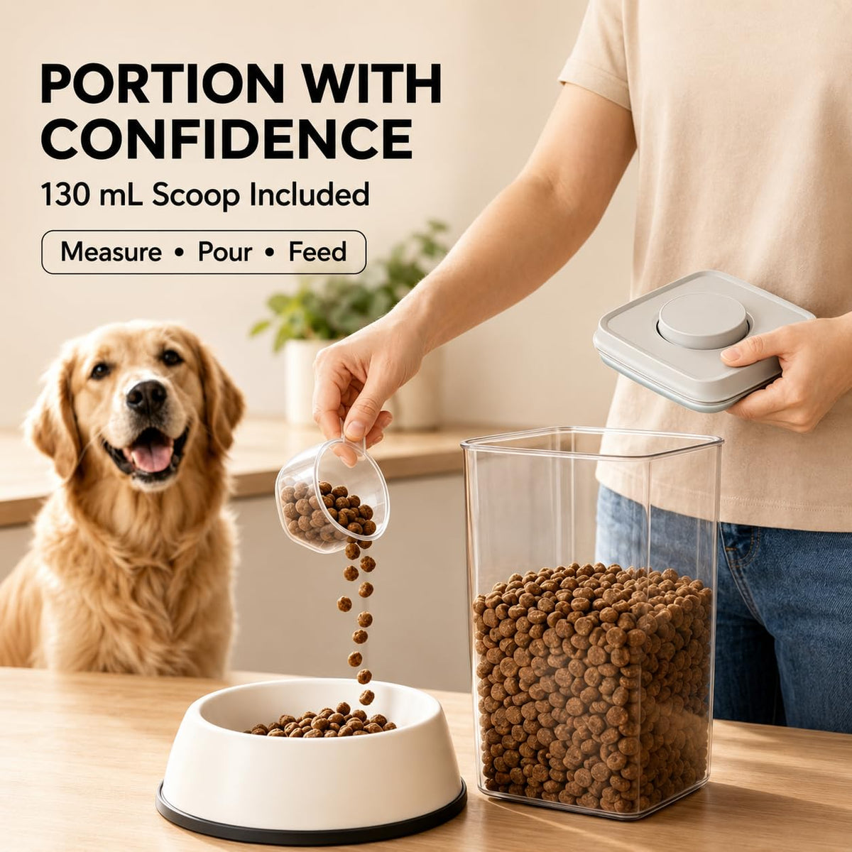 Airtight Dog Food Storage Container with Scoop L321122