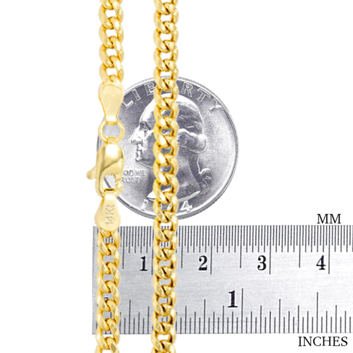 14k Yellow Gold Cuban Link Chain Necklace X461099