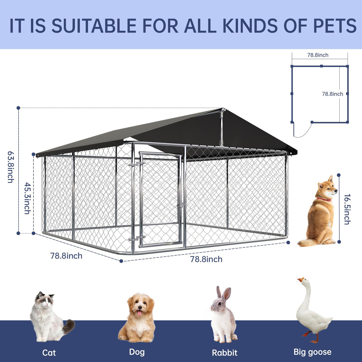 Heavy Duty Steel Dog Kennel with Secure Lock J922788