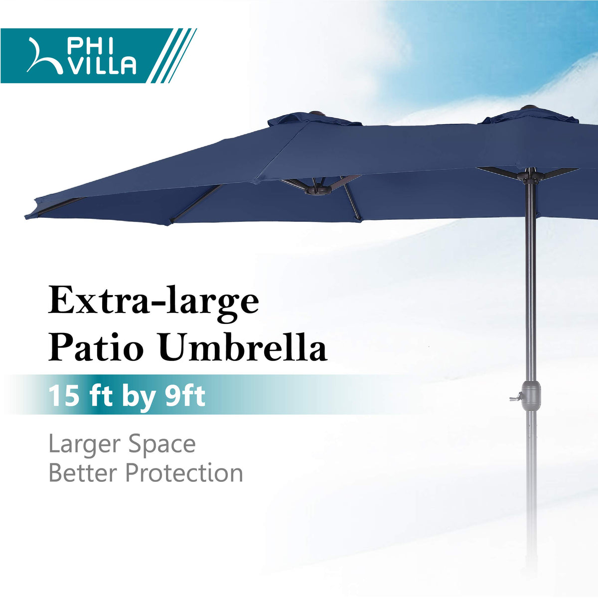15FT Double-Sided Patio Umbrella with Base P6623