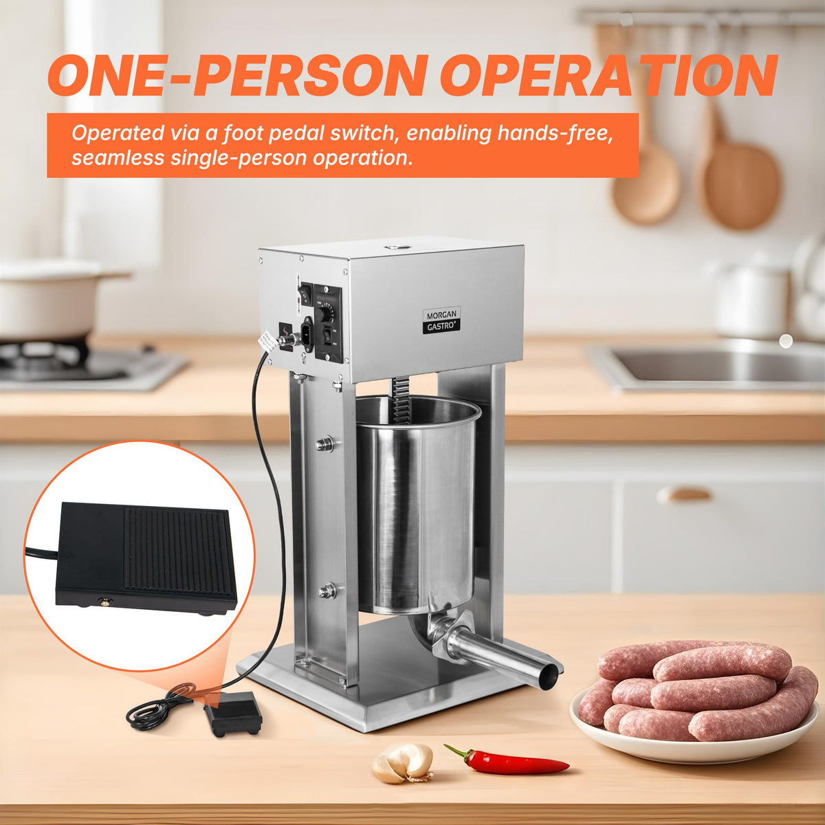 10L Electric Sausage Stuffer with 5 Tubes B136