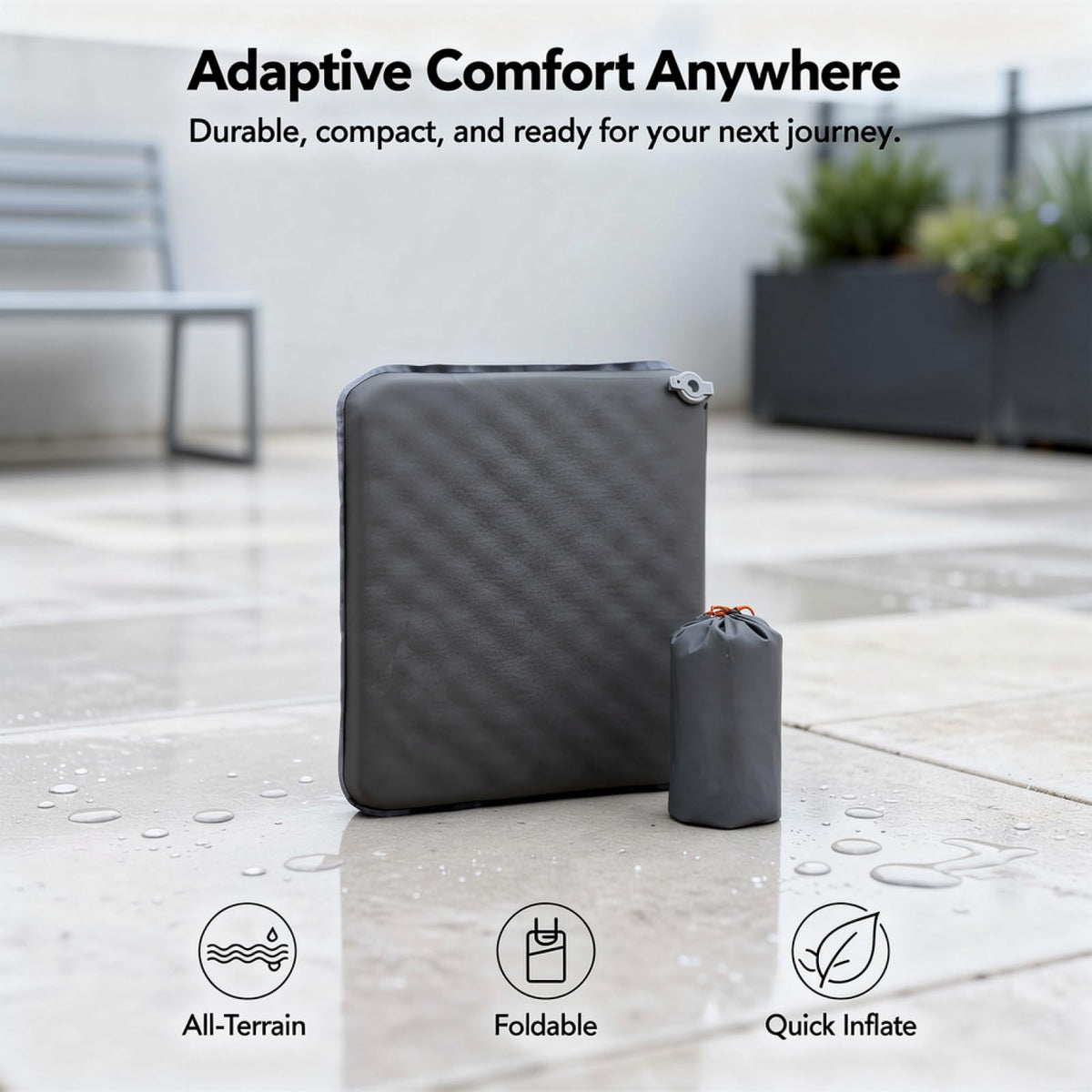 2 Pcs Inflatable Nylon TPU Seat Cushion A7610