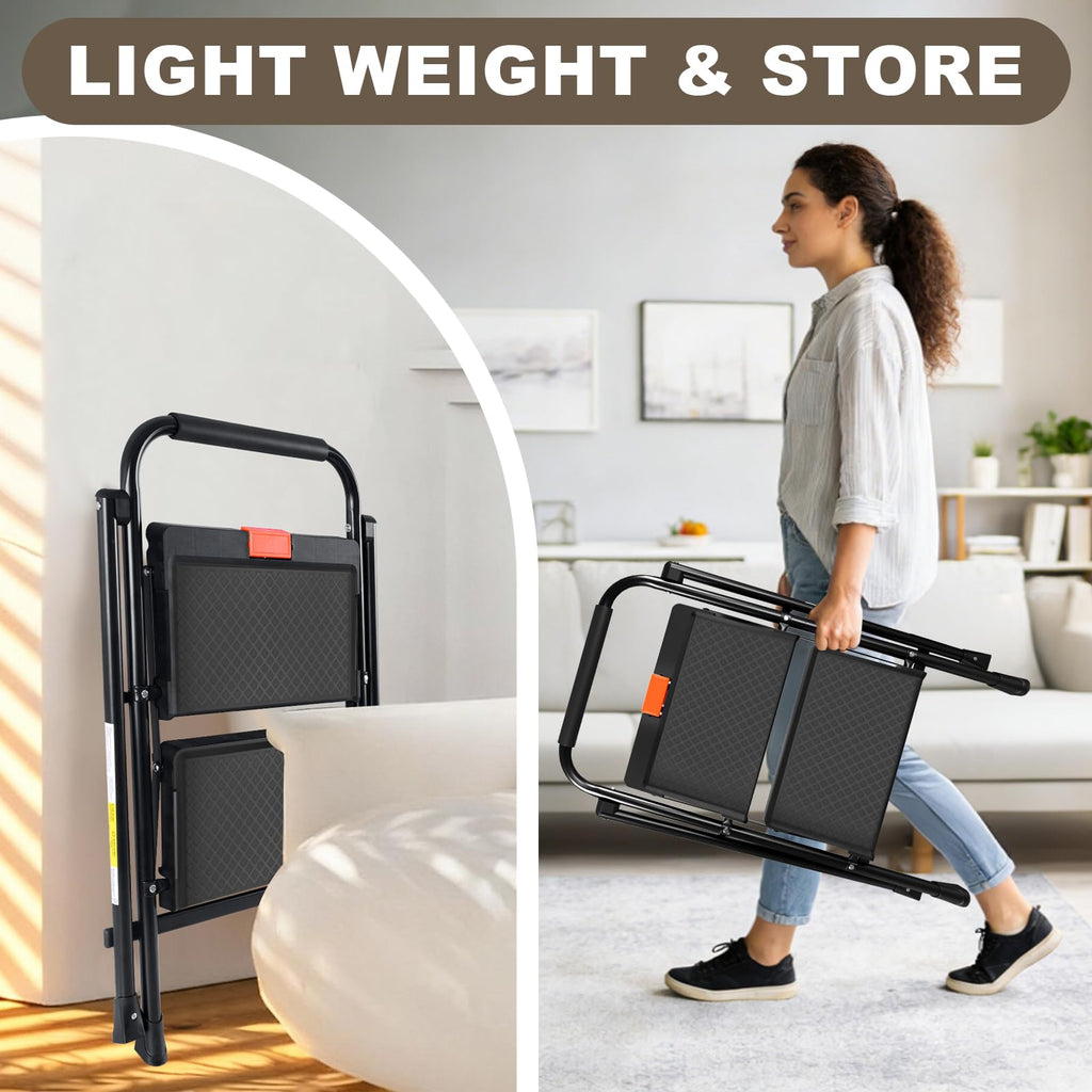 2 Step Steel Ladder with Anti-Slip Pedal U922