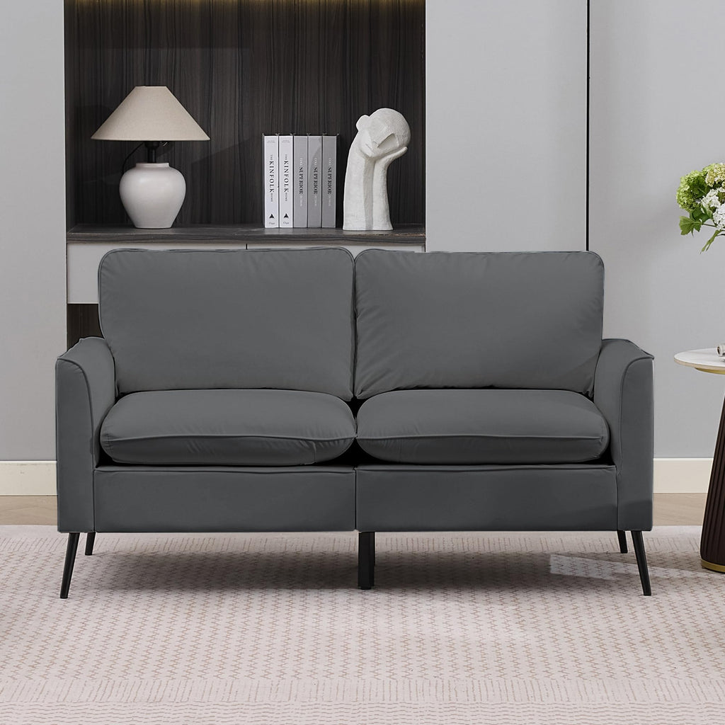 Light Gray 2 Seater Loveseat Sofa Q49084