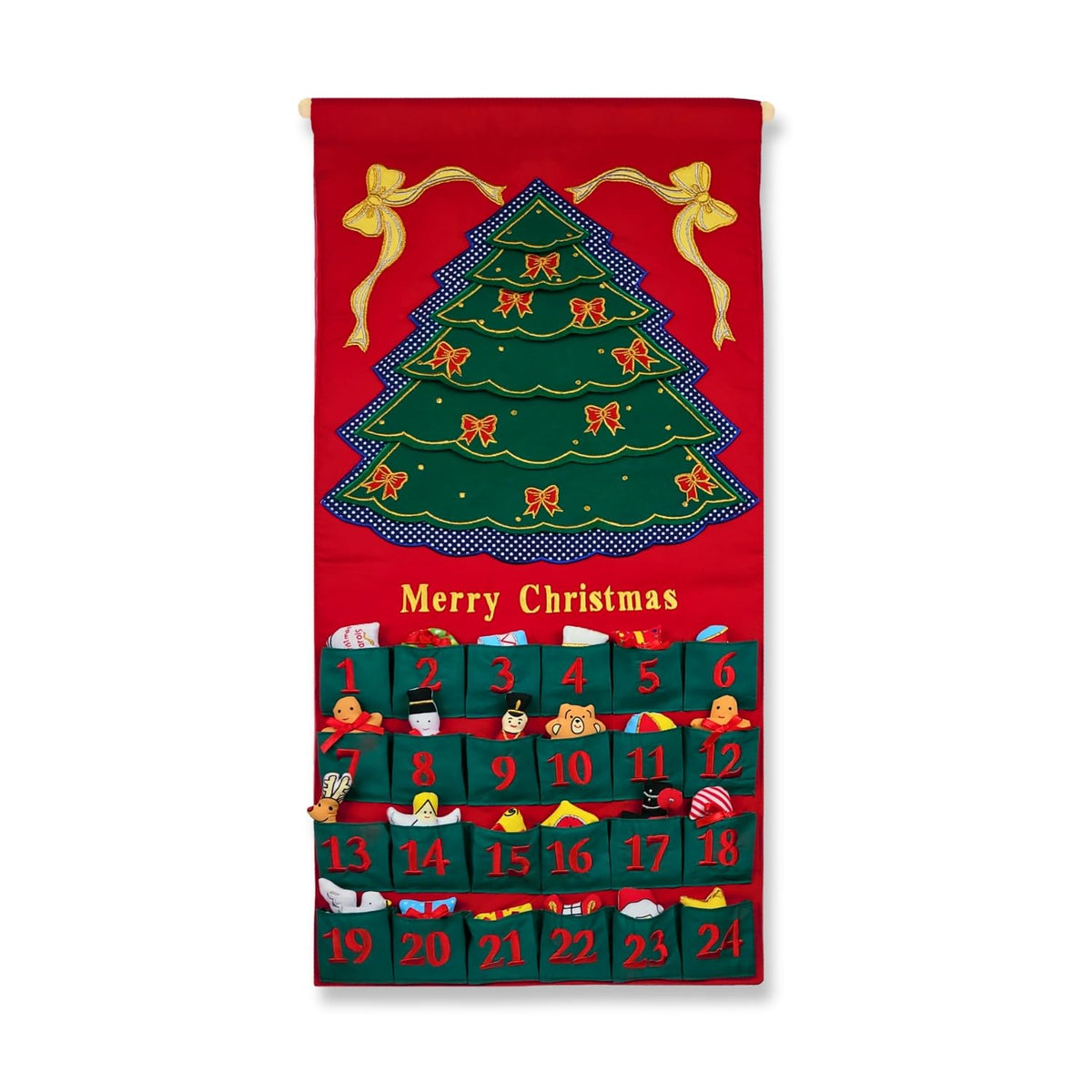 Christmas Advent Calendar with 24 Cloth Ornaments Z3326