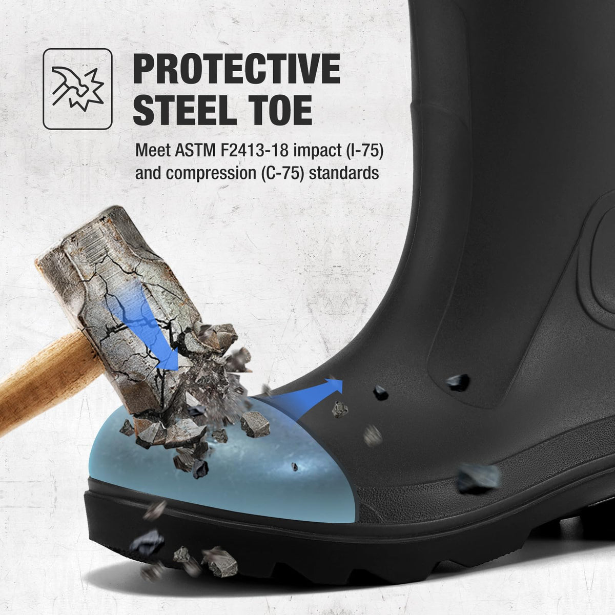 Men's Steel Toe Waterproof Rubber Boots D58098