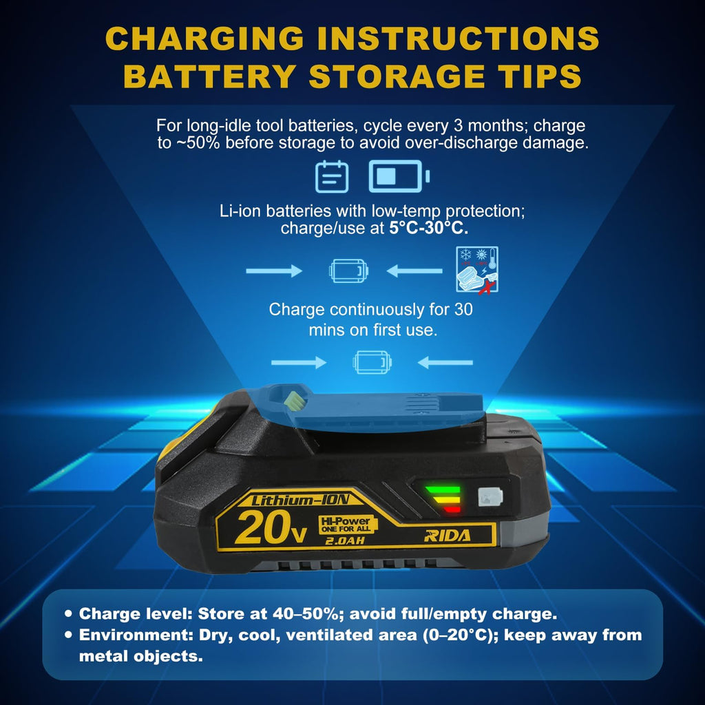 20V Cordless Drill with 2.0AH Battery & Charger V680