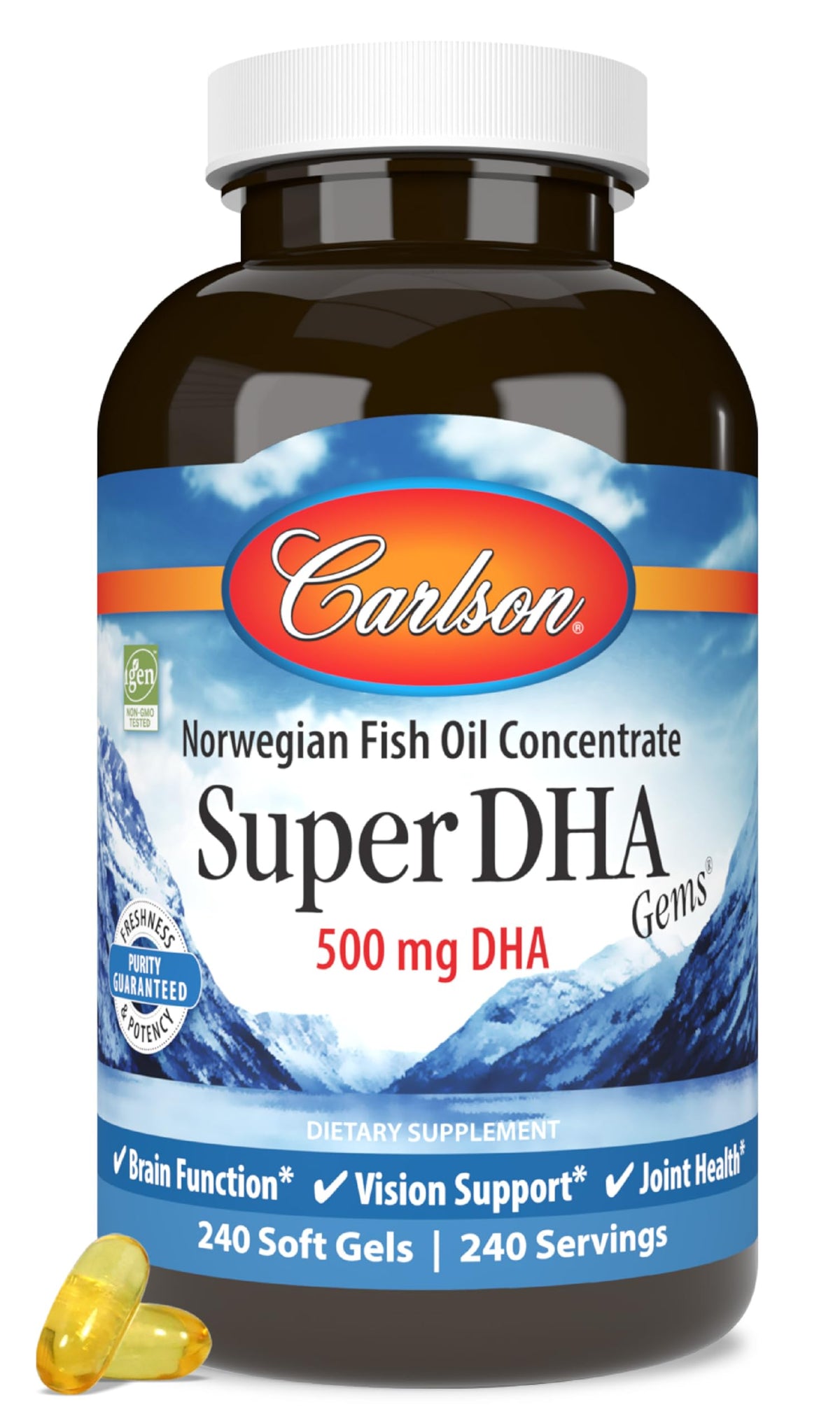 DHA Supplements 500 mg 240 Softgels B293