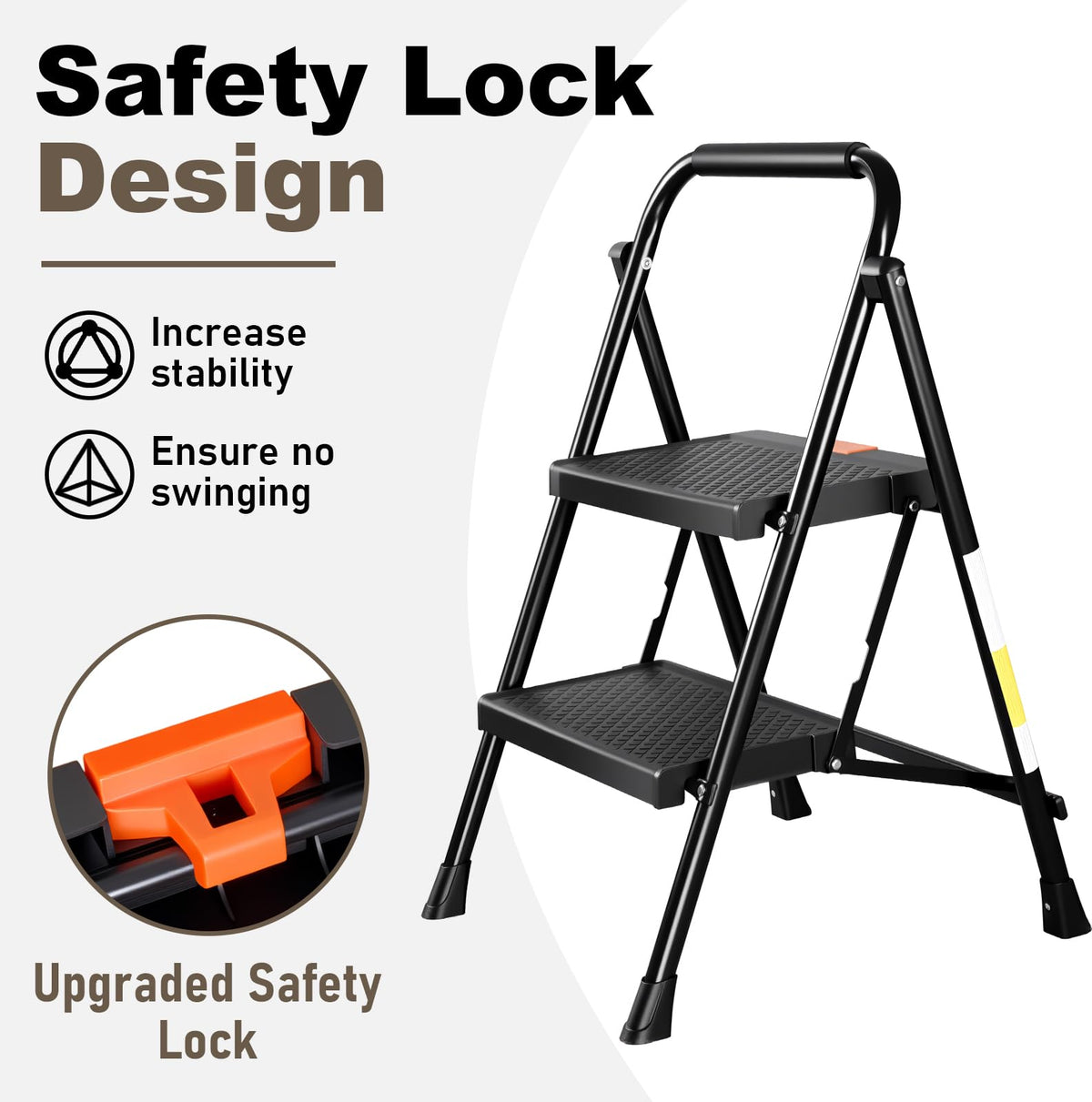 2 Step Steel Ladder with Anti-Slip Pedal U922