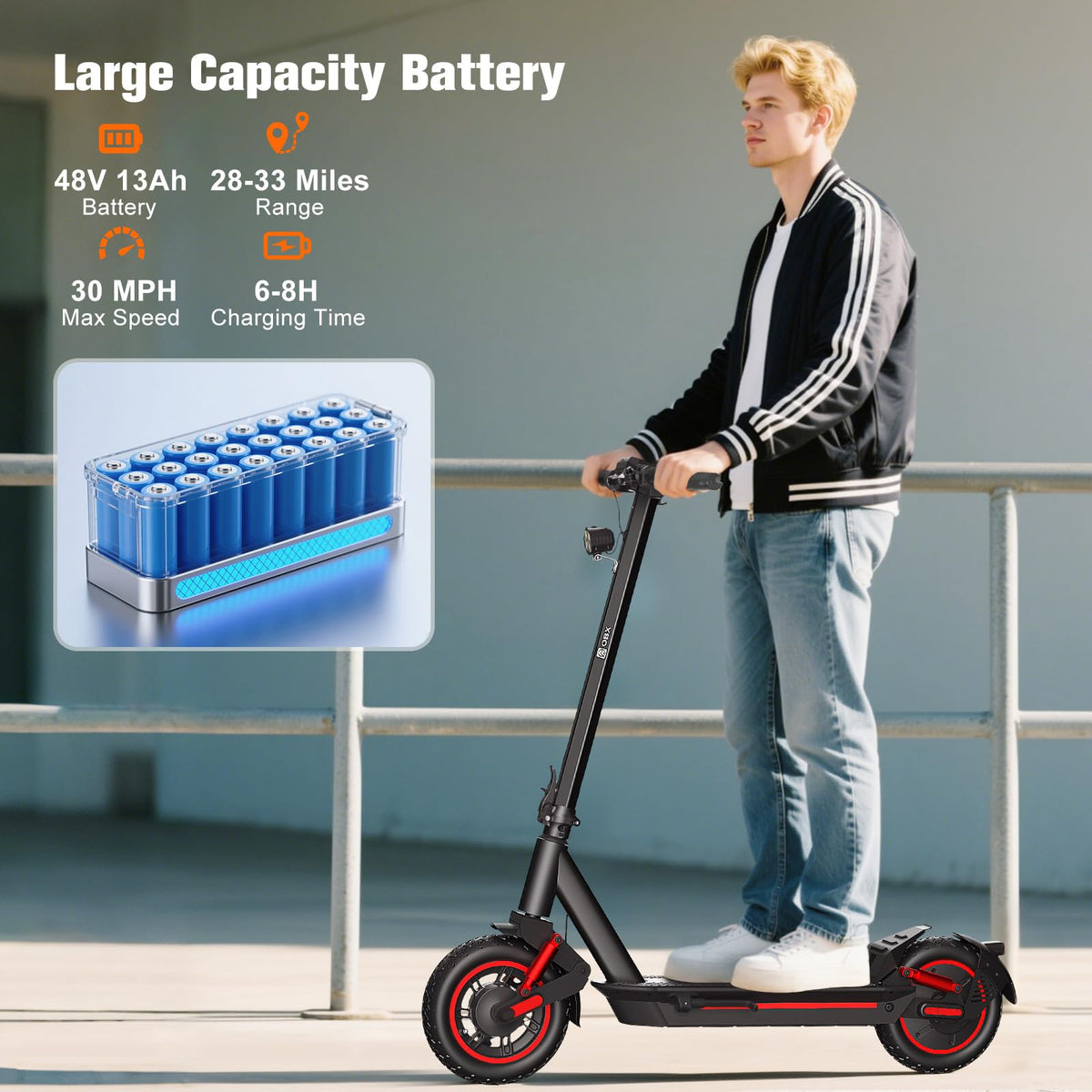 Electric Scooter for Adults, 1200W Motor, 30 MPH, 33 Miles Range, Foldable Q5882
