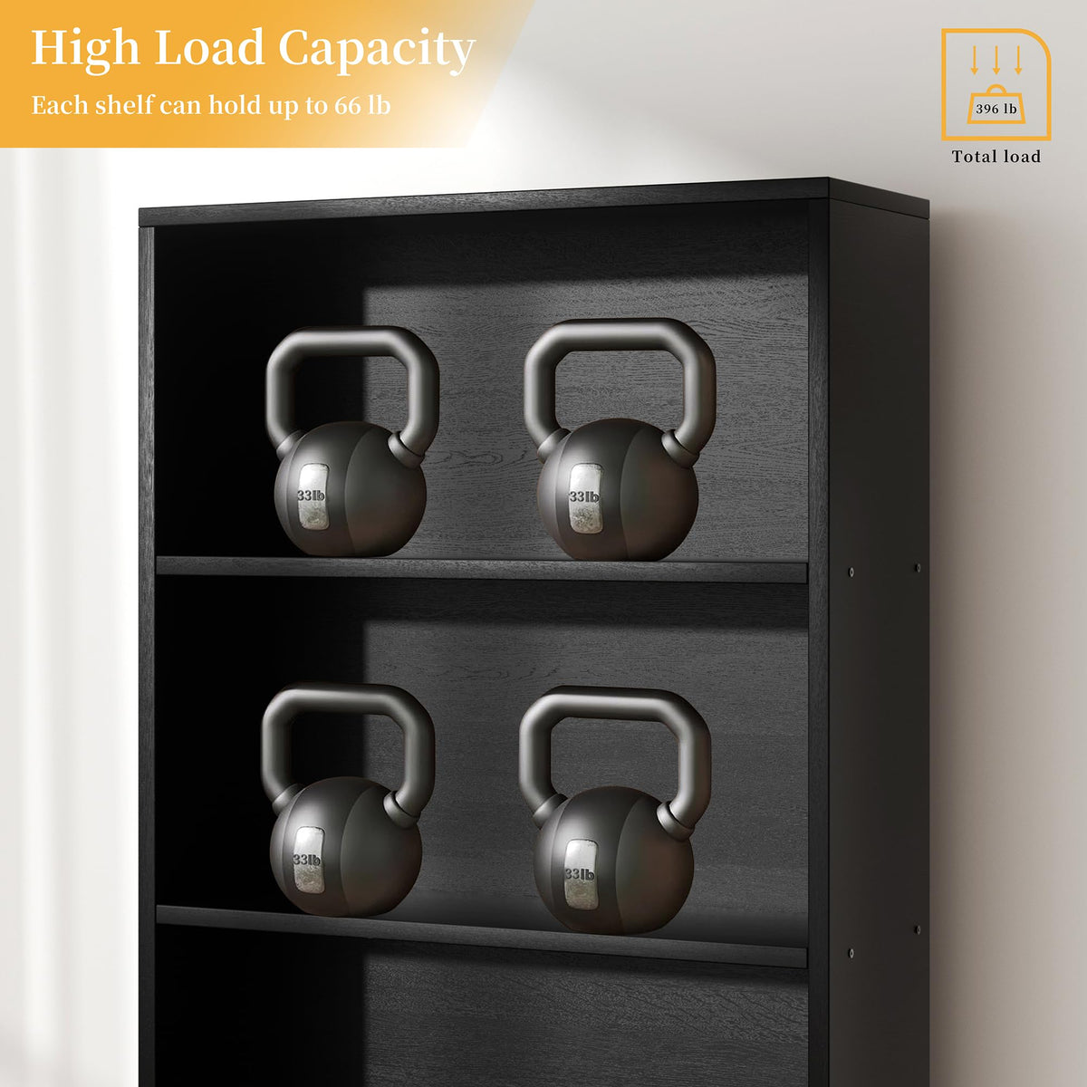 Black 6 Tier 71 Inch Bookshelf B24168