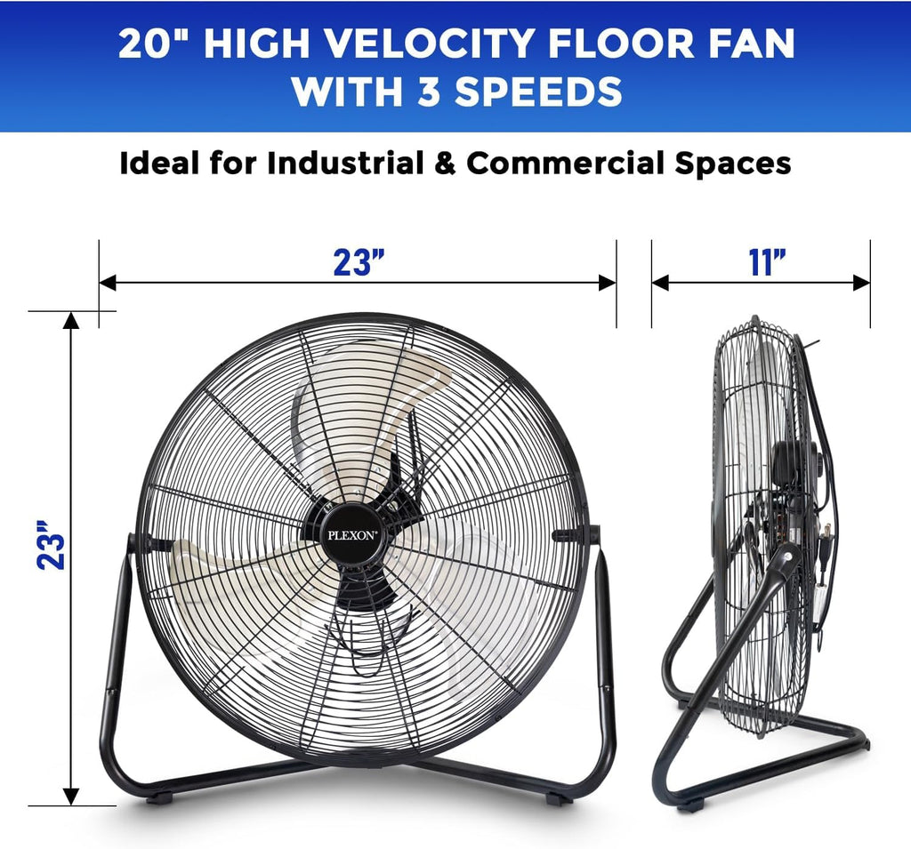 20" High Velocity Floor Fan 2 Pack S689