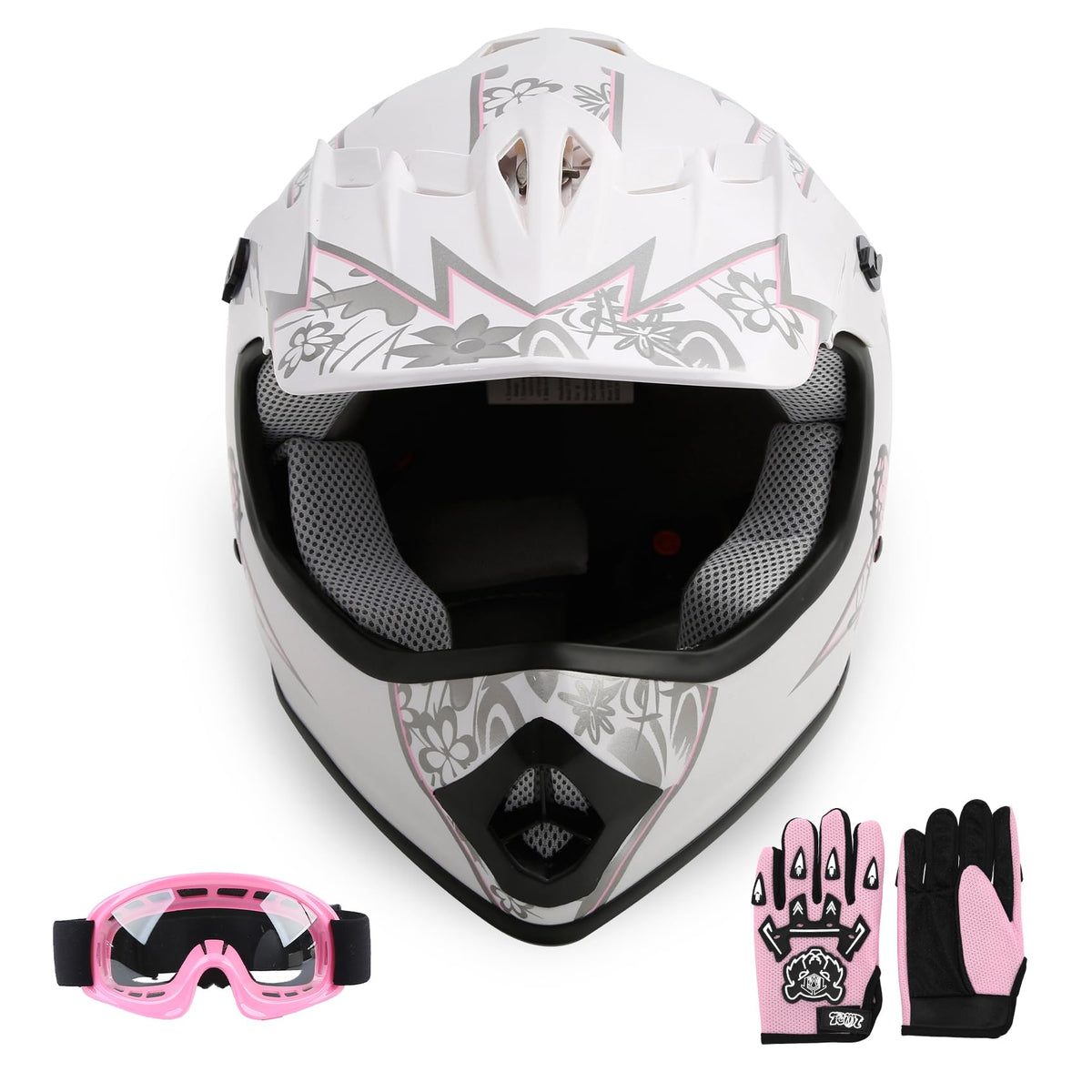 Youth Kids DOT Approved Motocross Helmet with Goggles and Gloves H265605