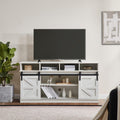 White Wood TV Stand with Adjustable Shelves V961