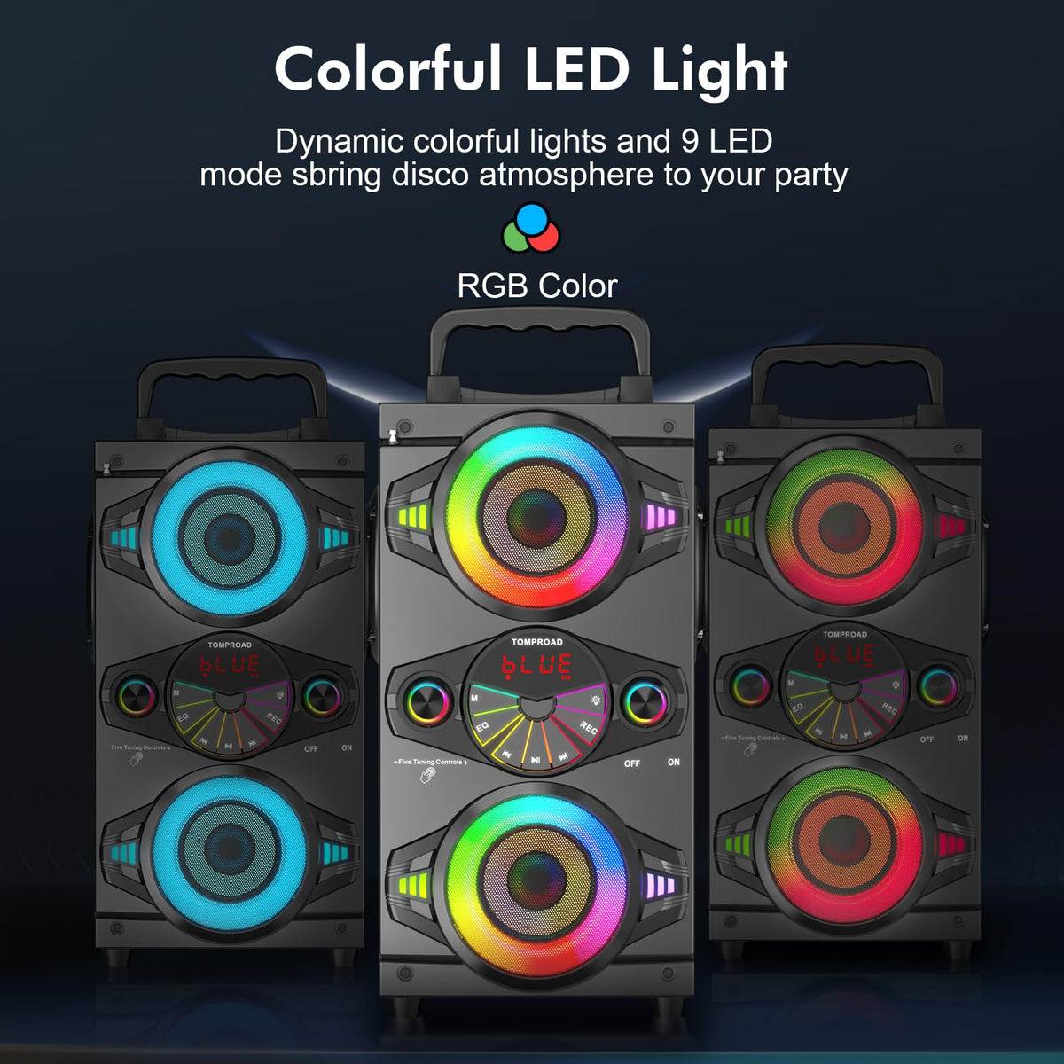 60W Portable Bluetooth Speaker with Subwoofer J34658