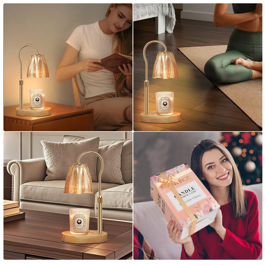 Adjustable Candle Warmer Lamp with Timer & Dimmer J268981