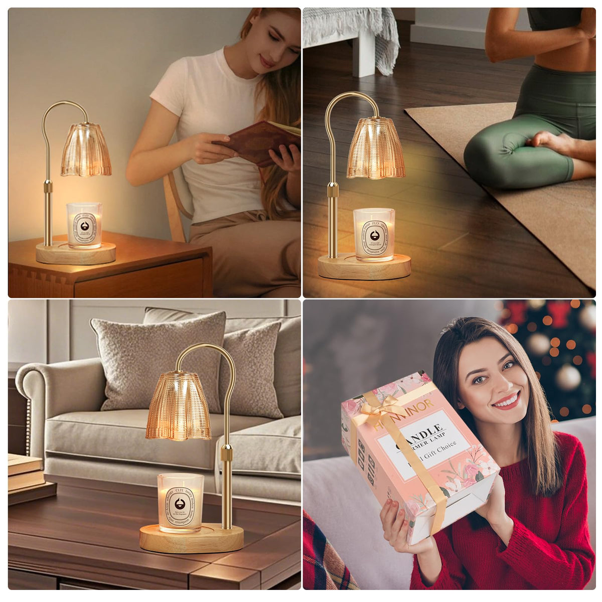 Adjustable Candle Warmer Lamp with Timer & Dimmer J268981