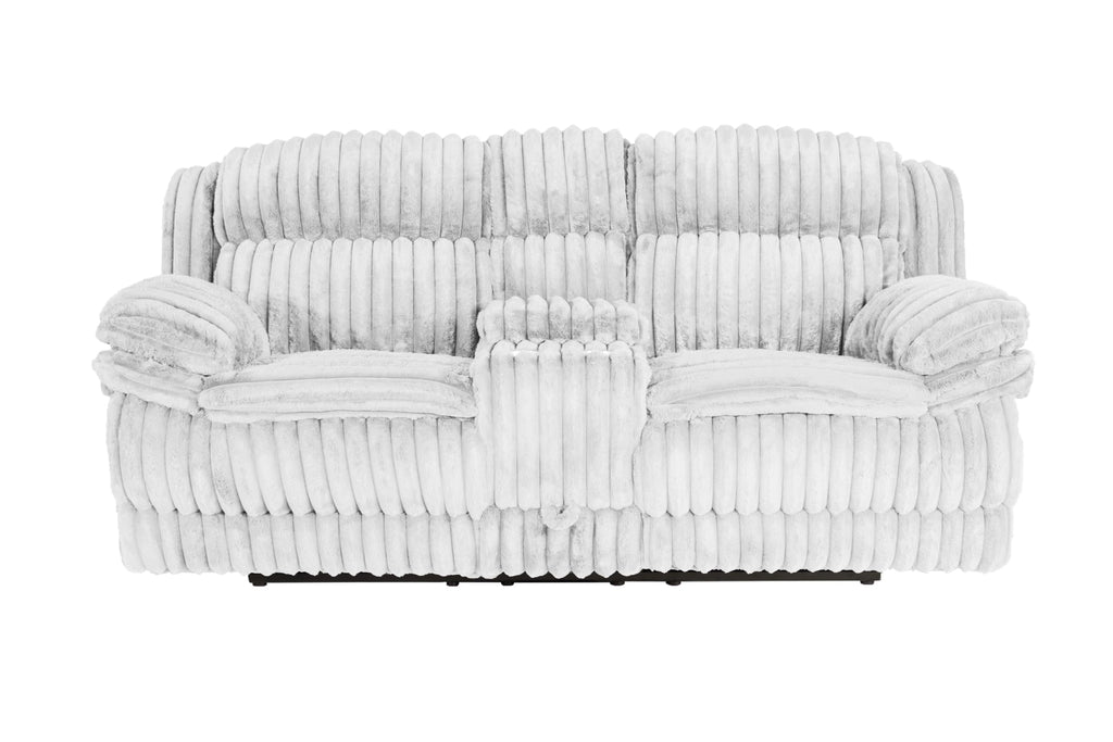 Light Gray Corduroy Manual Motion Loveseat R27373