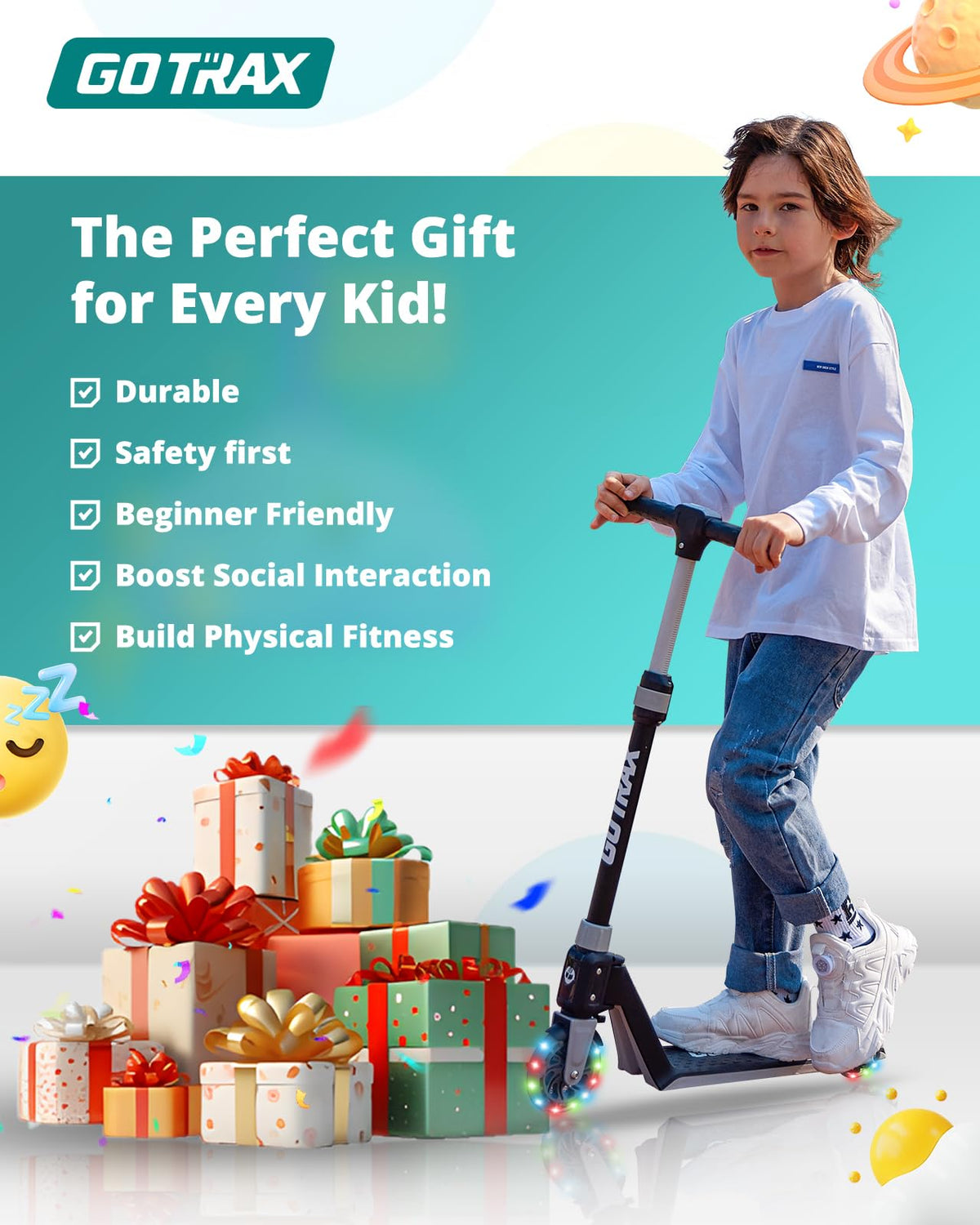 Kids Kick Scooter LED Light 2 Wheels M138