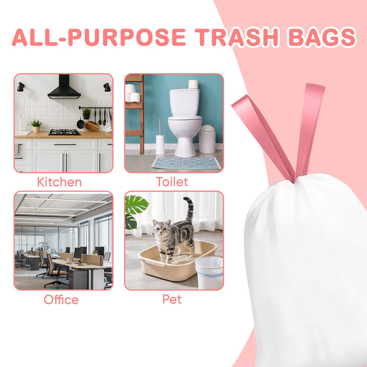 4 Gallon Scented Trash Bags with Drawstring N959
