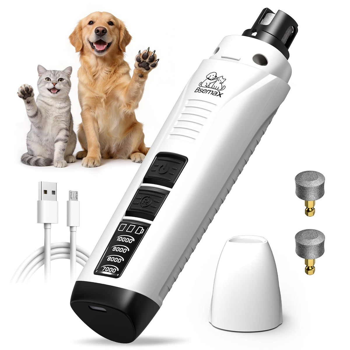 4-Speed Rechargeable Quiet Electric Dog Nail Grinder G874