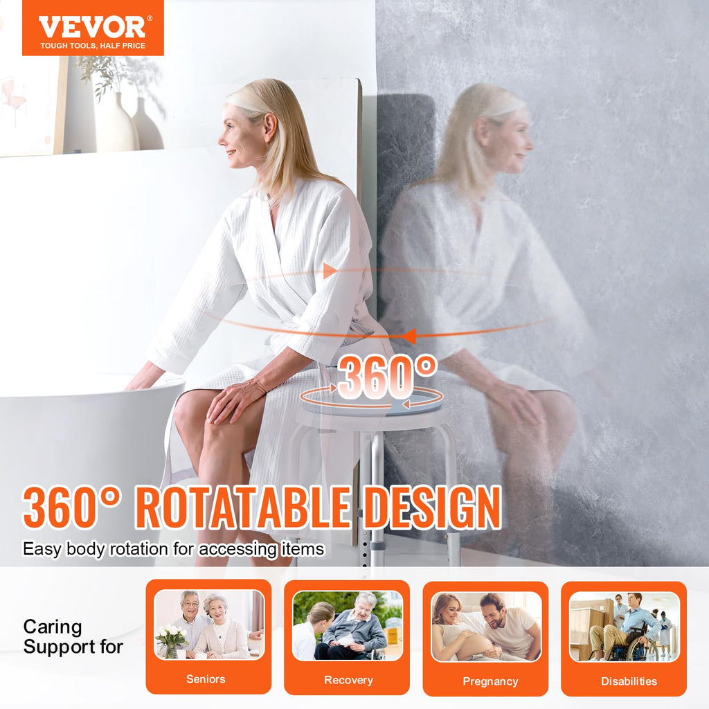 Adjustable Non-Slip Shower Chair 300 lbs Capacity A82140