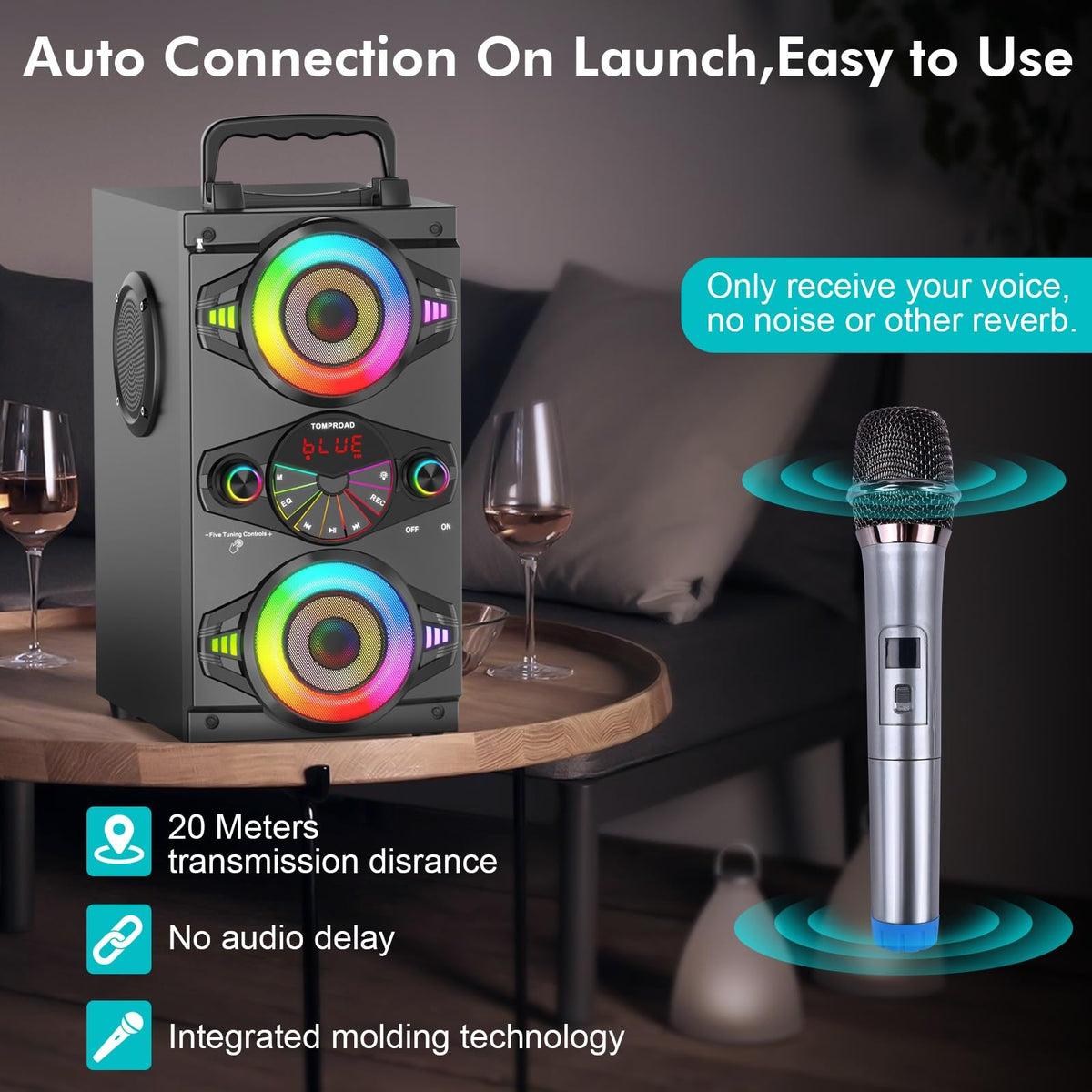 60W Portable Bluetooth Speaker with Subwoofer J34658