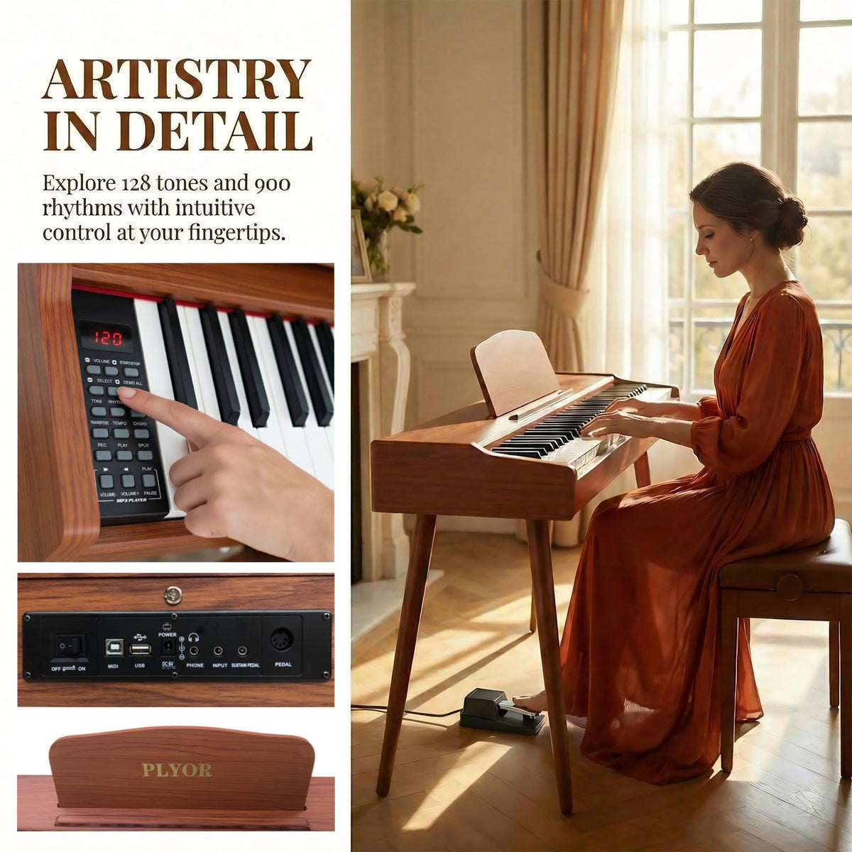 88 Key Semi Weighted Full-Size Electric Piano Keyboard N79445