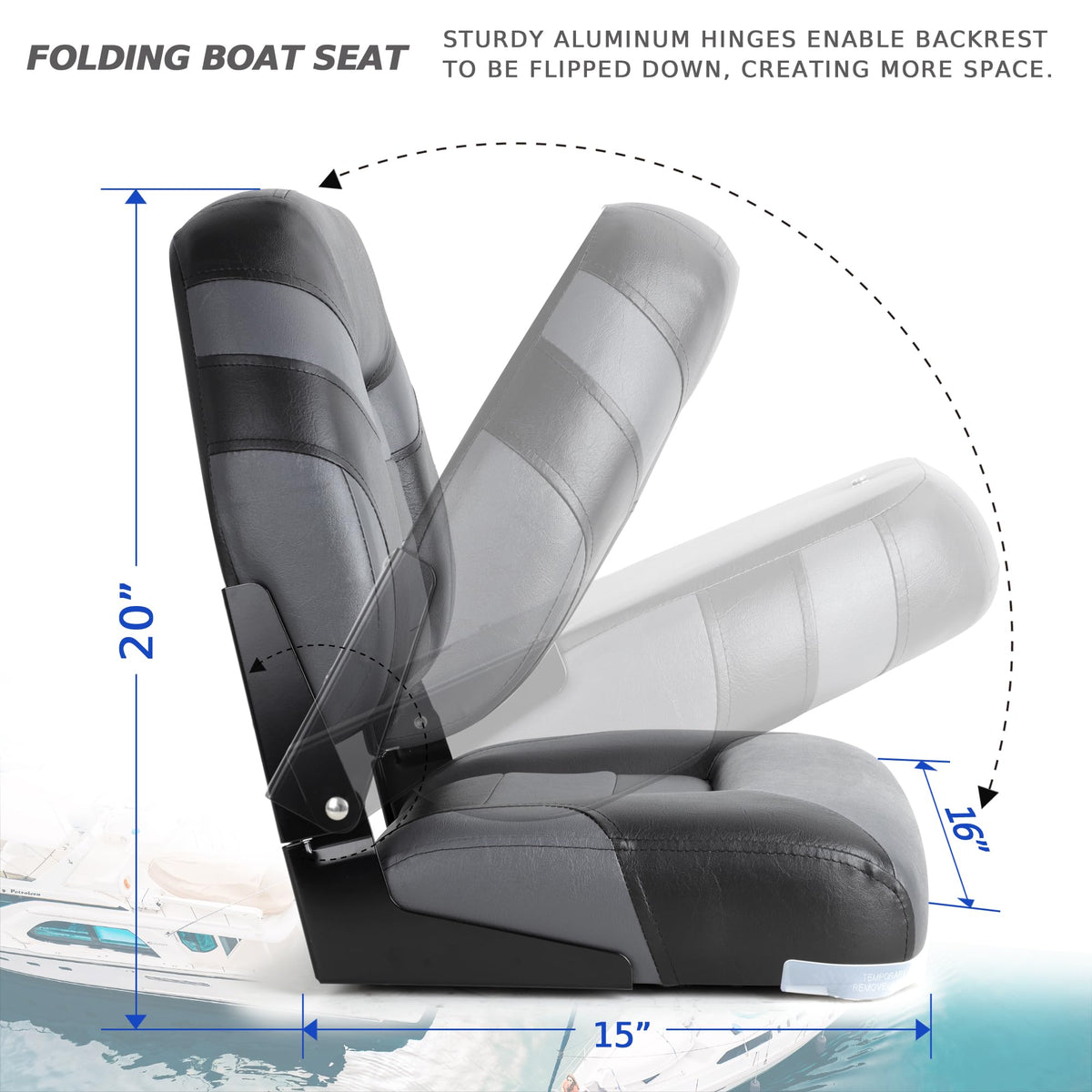 Low Back Folding Boat Seat 2 Pack I64834