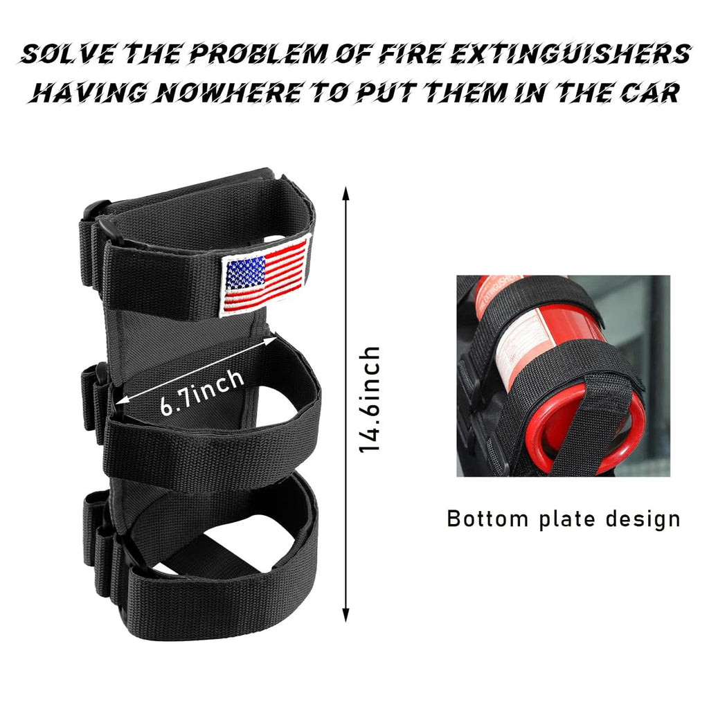 Adjustable Fire Extinguisher Holder with American Flag Pattern Strap H72884