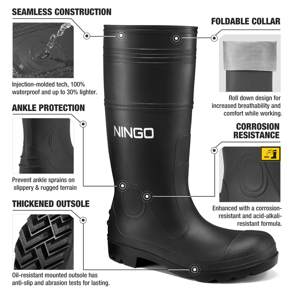 Men's Steel Toe Waterproof Rubber Boots D58098