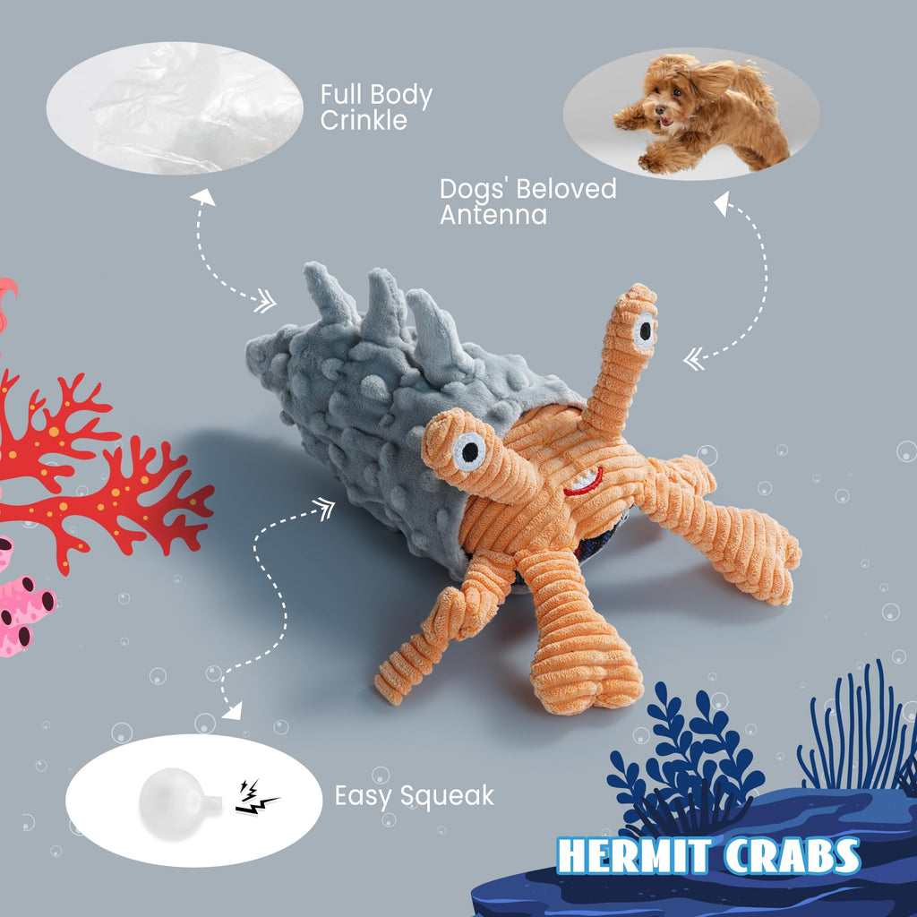 Crinkle Squeaky Octopus Dog Toy K3857