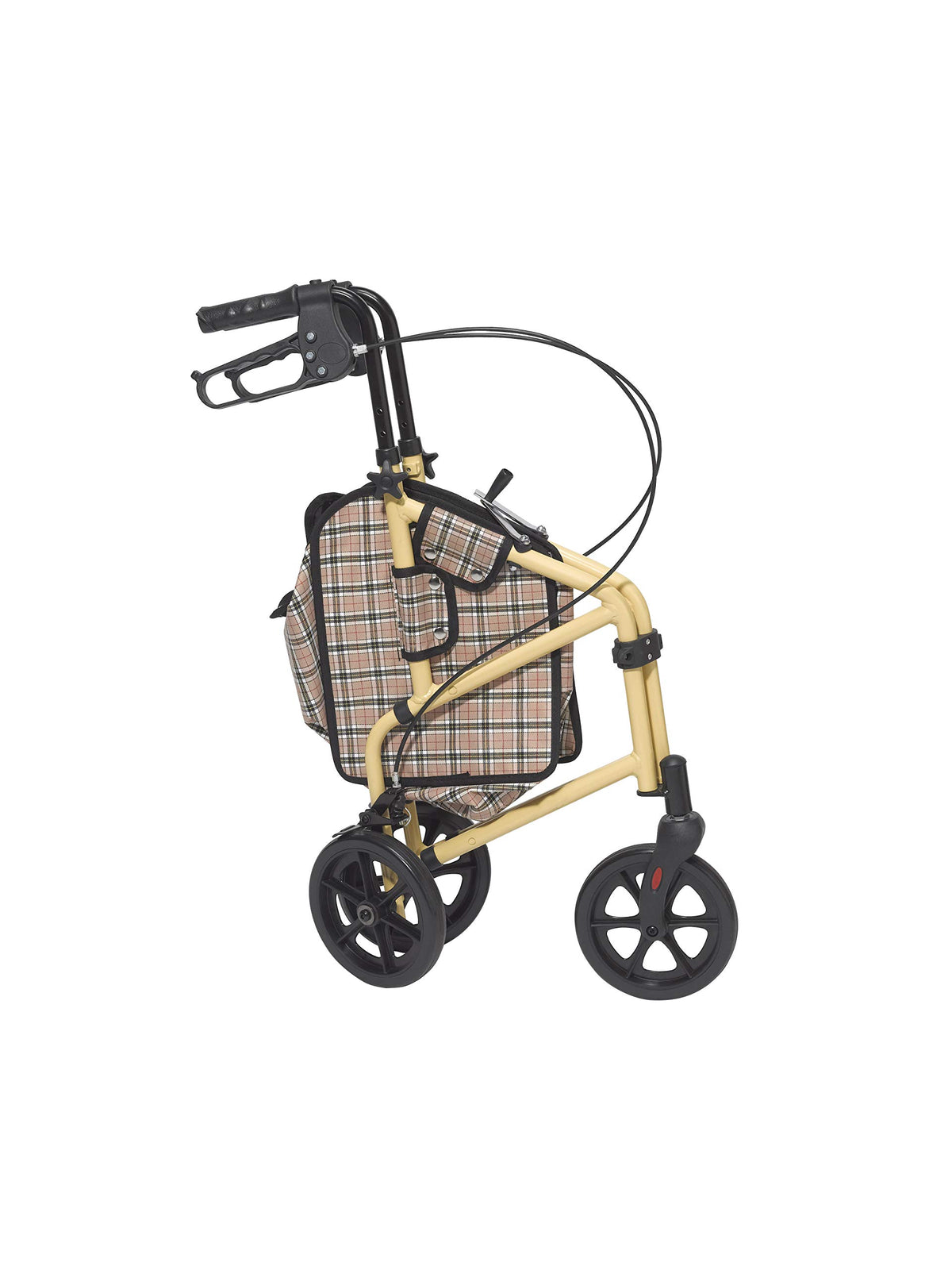 Tan Plaid Rollator Walker with Wheels D6274