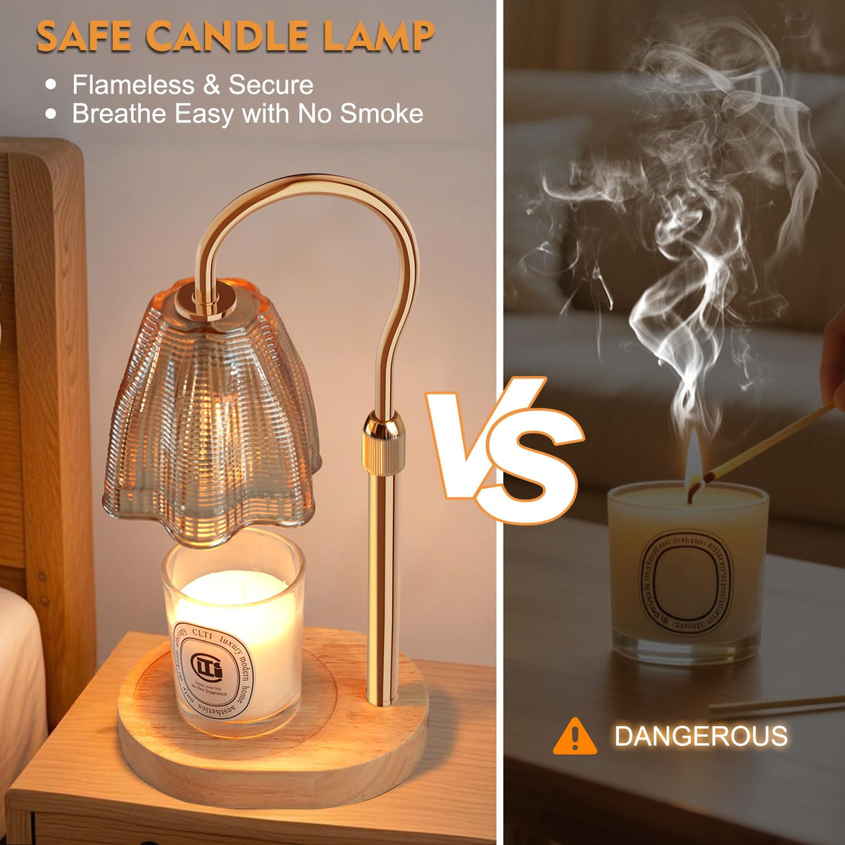 Adjustable Candle Warmer Lamp with Timer & Dimmer J268981