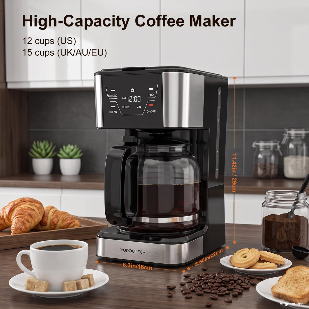 12-Cup Programmable Drip Coffee Maker J596