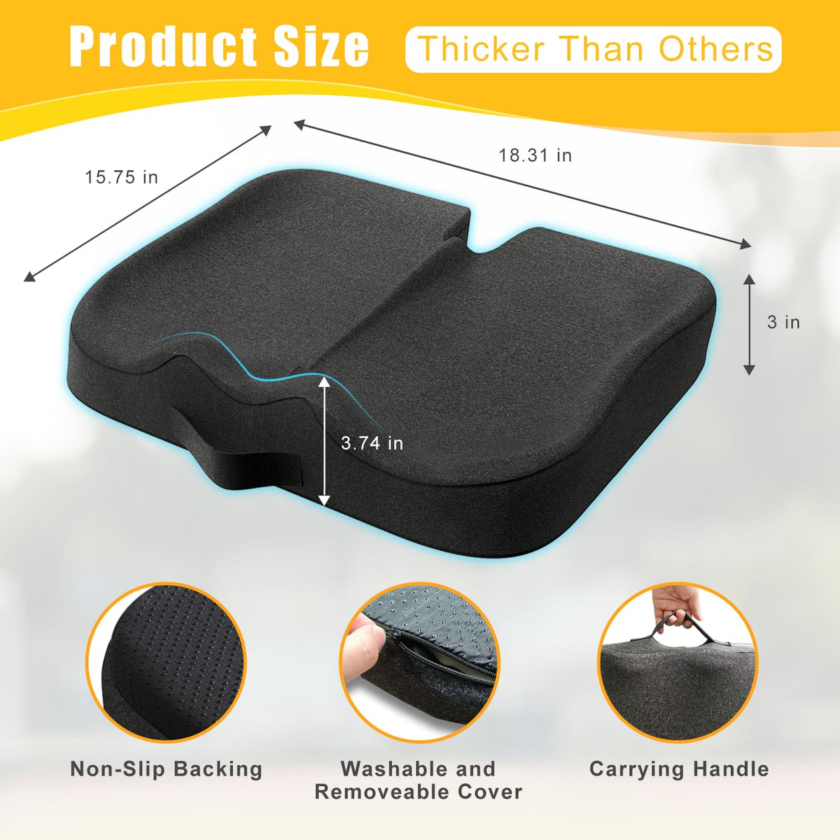 Extra Thick 50D High Density Stadium Seat Cushion Z897