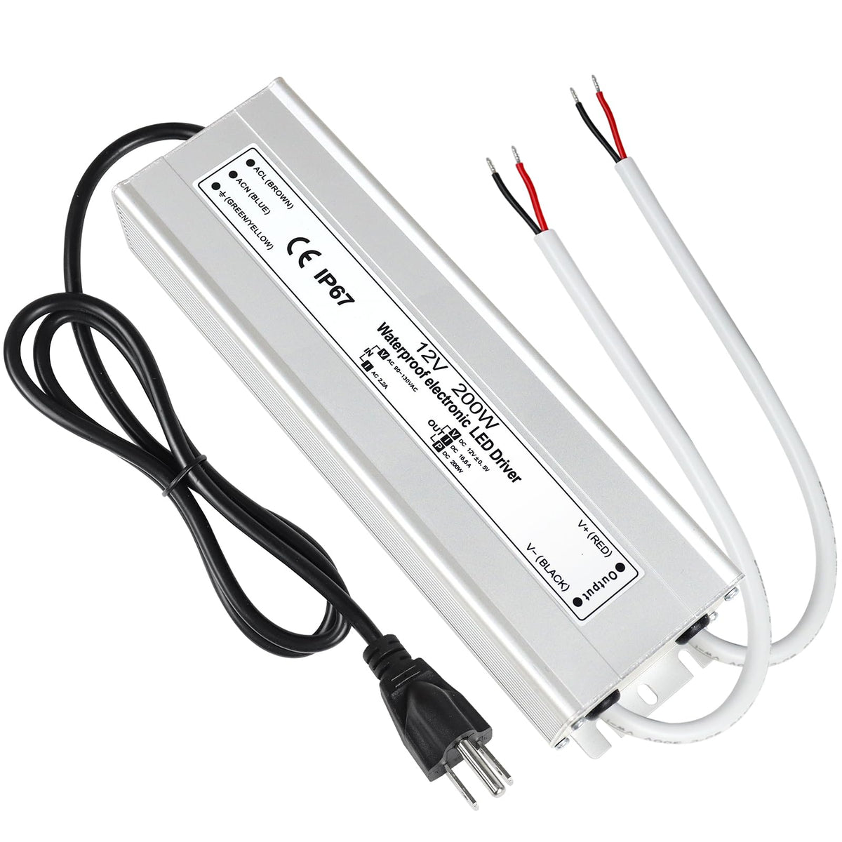 200 Watts Waterproof IP67 LED Driver 12V DC Power Supply V4911