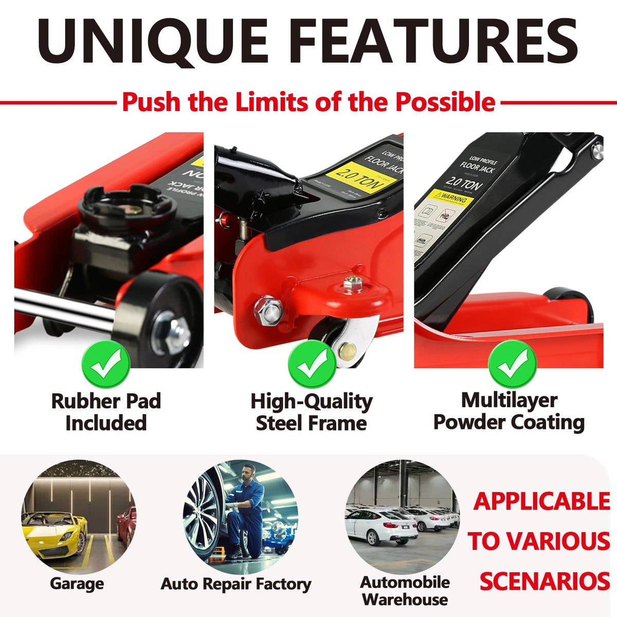 2 Ton Low Profile Heavy Duty Steel Floor Jack O63220