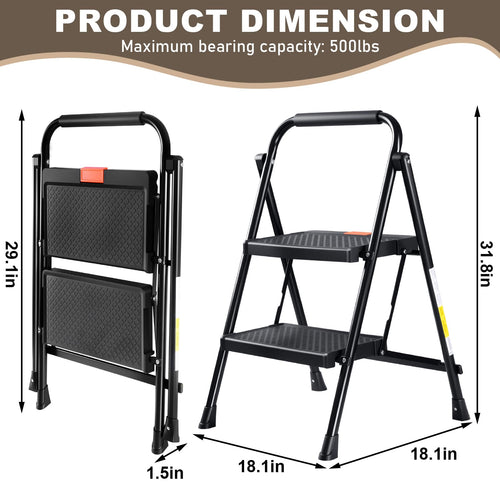 2 Step Steel Ladder with Anti-Slip Pedal U922