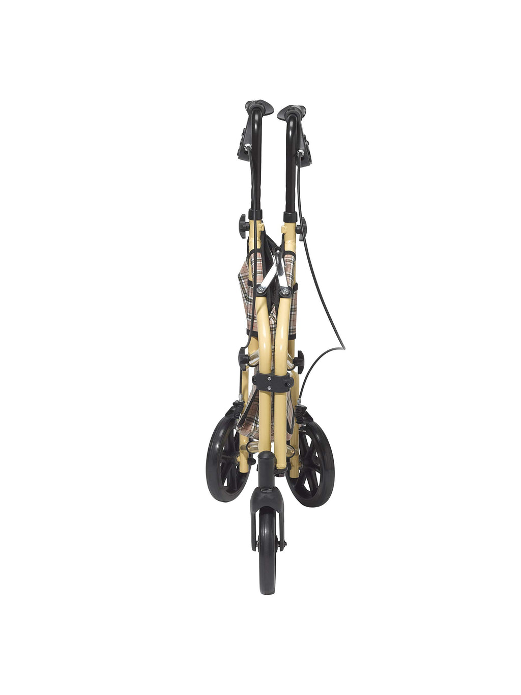Tan Plaid Rollator Walker with Wheels D6274