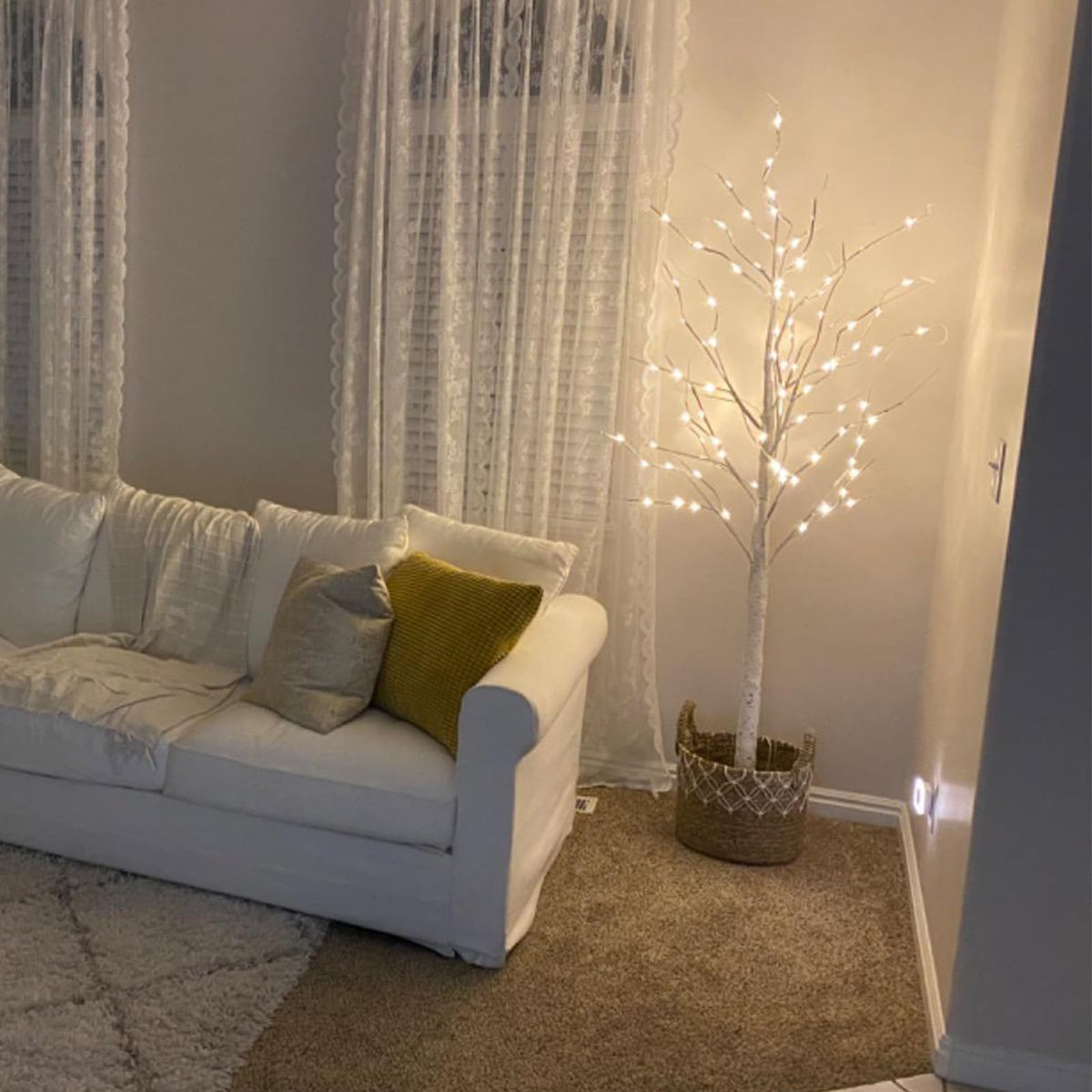48 LED Lighted Birch Tree 4 Feet E58737